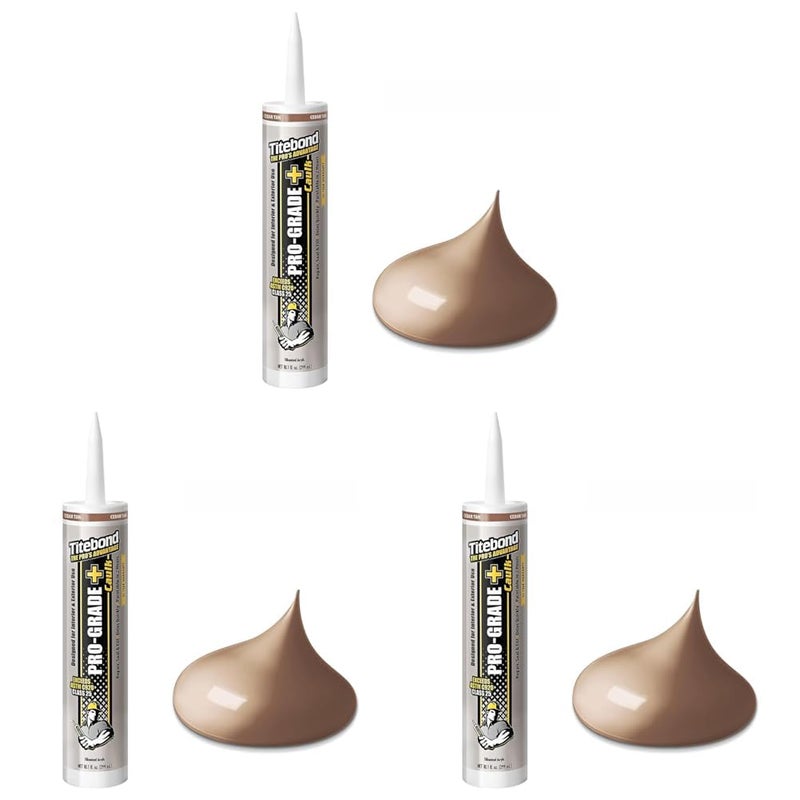 Titebond 10.1 أونصة. سيليكون أكريليك مائي احترافي 8451 - تان خشب الأرز (عبوة من 3) - Image 1